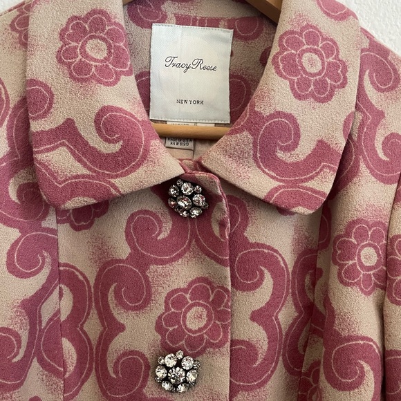 Tracy Reese Jackets & Blazers - TRACY REESE Retro Floral Pink Jacket